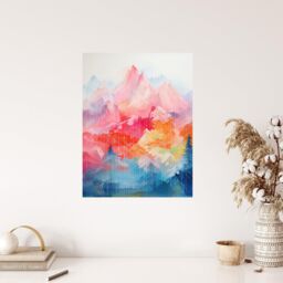 "Wee Blue Coo Wall Art Print Natural Geometry Multicoloured Mountains Living Room - Size: W18"" x H24""" - thumbnail 4