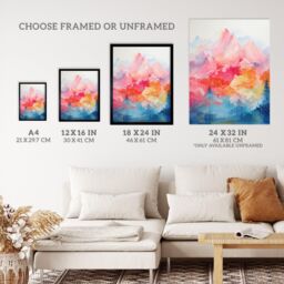 "Wee Blue Coo Wall Art Print Natural Geometry Multicoloured Mountains Living Room - Size: W18"" x H24""" - thumbnail 3