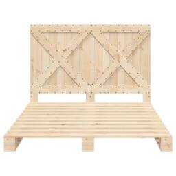 Berkfield Home Beautiful Bed Frame without Mattress with Headboard 160x200 cm So in Natural - thumbnail 5