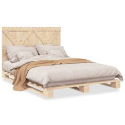 Berkfield Home Beautiful Bed Frame without Mattress with Headboard 160x200 cm So in Natural - thumbnail 3