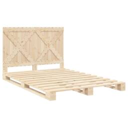 Berkfield Home Beautiful Bed Frame without Mattress with Headboard 160x200 cm So in Natural - thumbnail 1