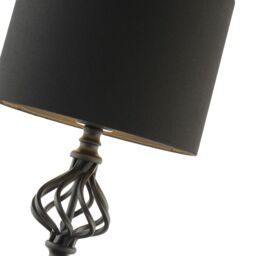 Happy Homewares Classic Twist Metal Table Lamp in Matte Black with Black Drum Shade - thumbnail 4