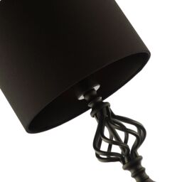 Happy Homewares Classic Twist Metal Table Lamp in Matte Black with Black Drum Shade - thumbnail 3
