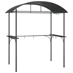 Berkfield Home BBQ Gazebo with Side Shelves Anthracite 220x115x230 cm Steel in Black - Size: 220 x 115 x 230 cm - thumbnail 2