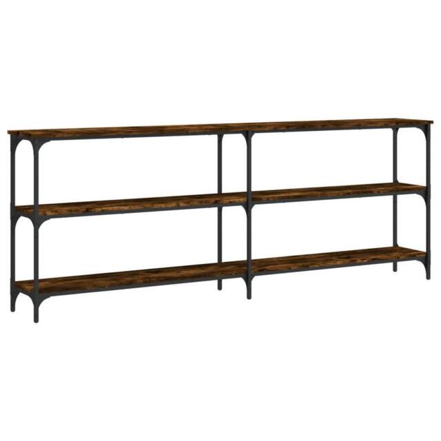 Berkfield Home Console Table Smoked Oak 200x29x75 cm Engineered Wood in Brown - Size: 200 x 29 x 75 cm - image 1