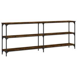 Berkfield Home Console Table Smoked Oak 200x29x75 cm Engineered Wood in Brown - Size: 200 x 29 x 75 cm