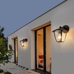 Harper Living Outdoor Black Wall Lights with Clear Shade, Vintage Security Light - thumbnail 5