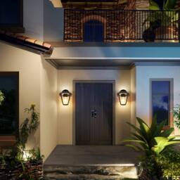 Harper Living Outdoor Black Wall Lights with Clear Shade, Vintage Security Light - thumbnail 3