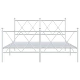 Berkfield Home Metal Bed Frame without Mattress with Footboard White 140x190cm - Size: 140x190 cm - thumbnail 4