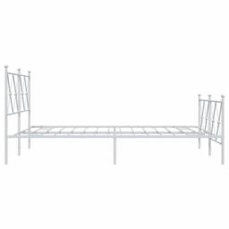 Berkfield Home Metal Bed Frame without Mattress with Footboard White 140x190cm - Size: 140x190 cm - thumbnail 5