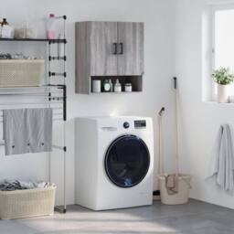 Berkfield Home Wall Cabinet Grey Sonoma 60x31x70 cm Engineered Wood - Size: 60 x 31 x 70 cm - thumbnail 2