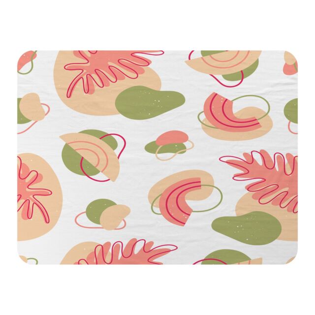Benjamin Tate Design botanical elements with line art Designer Blanket in Natural - Size: 120 cm x 150 cm - image 1