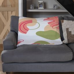 Benjamin Tate Design botanical elements with line art Designer Blanket in Natural - Size: 120 cm x 150 cm - thumbnail 2