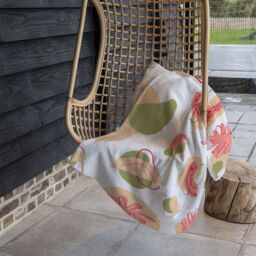 Benjamin Tate Design botanical elements with line art Designer Blanket in Natural - Size: 120 cm x 150 cm - thumbnail 3