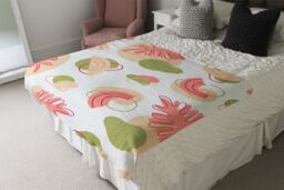 Benjamin Tate Design botanical elements with line art Designer Blanket in Natural - Size: 120 cm x 150 cm - thumbnail 4