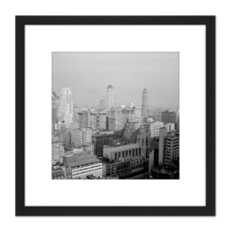 Artery8 New York City Skyline Skyscrapers Vintage Photo 8X8 Inch Square Wooden Framed Wall Art Print Picture with Mount in Black - thumbnail 1