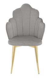 Orsina Comfortable Velvet Dining Chair, Durable & Adjustable Velvet Office Chair, Backrest Accent Chair in Grey - thumbnail 2