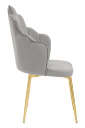 Orsina Comfortable Velvet Dining Chair, Durable & Adjustable Velvet Office Chair, Backrest Accent Chair in Grey - thumbnail 3
