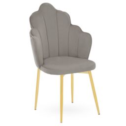 Orsina Comfortable Velvet Dining Chair, Durable & Adjustable Velvet Office Chair, Backrest Accent Chair in Grey - thumbnail 1