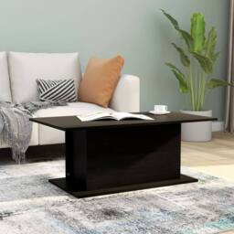 Berkfield Home Decorative Coffee Table Black 102x55.5x40 cm Engineered Wood - thumbnail 2