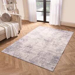 OHS Abstract Rug Washable Carpet Living Room Bedroom Non Slip Runner Mat in Charcoal - Size: 66 cm x 200 cm - thumbnail 2