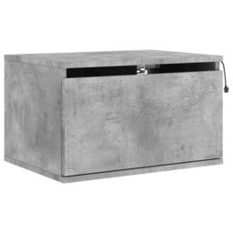 Berkfield Home Wall-mounted Bedside Cabinets with LED Lights 2 pcs Concrete Grey - thumbnail 6