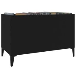 Berkfield Home Record Cabinet Black 74.5x38x48 cm Engineered Wood - thumbnail 4