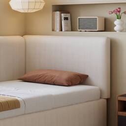Merax Modern 3ft Single Beige Corduroy L-Shaped Corner Daybed - thumbnail 5