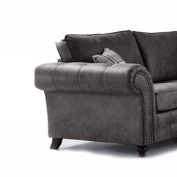 Furnishings For Less UK Oakland Charcoal Chesterfield 5 Seater L Shape Large Corner Sofa - thumbnail 2