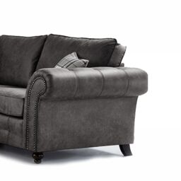 Furnishings For Less UK Oakland Charcoal Chesterfield 5 Seater L Shape Large Corner Sofa - thumbnail 3