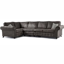 Furnishings For Less UK Oakland Charcoal Chesterfield 5 Seater L Shape Large Corner Sofa