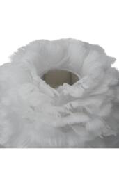 Garden Sanctuary Ceramic Feather Table Lamp with LED Light in White - thumbnail 8
