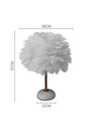 Garden Sanctuary Ceramic Feather Table Lamp with LED Light in White - thumbnail 4