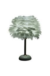 Garden Sanctuary Ceramic Feather Table Lamp with LED Light in White - thumbnail 3