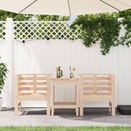 Berkfield Home Beautiful Garden Chairs 2 pcs 61.5x53x71 cm Solid Wood Pine in Light Tan - thumbnail 1