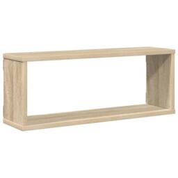 Berkfield Home Wall Cube Shelf 4 pcs Sonoma Oak 60x15x23 cm Engineered Wood in Light Tan - Size: 60 x 15 x 23 cm - thumbnail 4