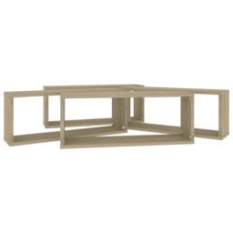 Berkfield Home Wall Cube Shelf 4 pcs Sonoma Oak 60x15x23 cm Engineered Wood in Light Tan - Size: 60 x 15 x 23 cm - thumbnail 8