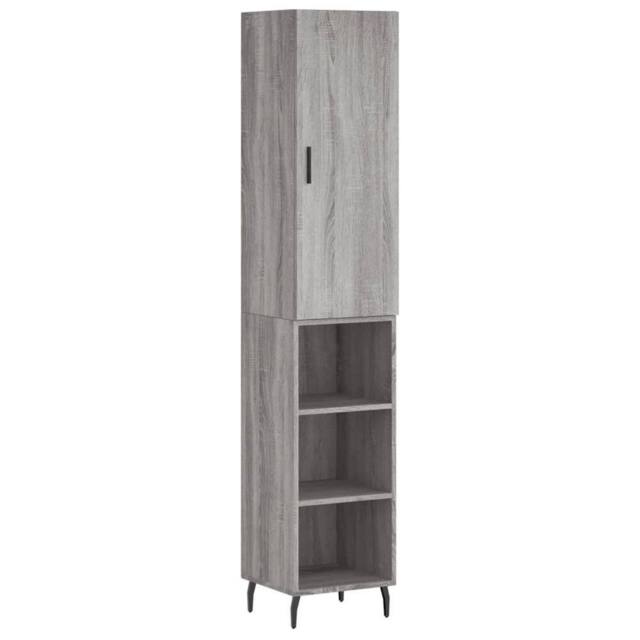 Berkfield Home Highboard Grey Sonoma 34.5x34x180 cm Engineered Wood - image 1