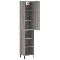 Berkfield Home Highboard Grey Sonoma 34.5x34x180 cm Engineered Wood - thumbnail 4
