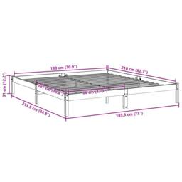 Berkfield Home Extra Long Bed Frame without Mattress 180x210 cm Solid Wood Pine in Light Tan - thumbnail 9