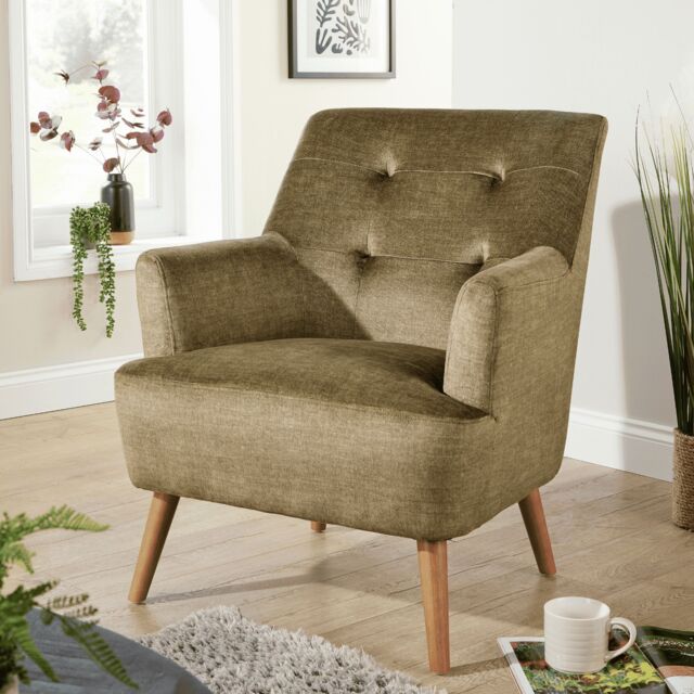 Home Source Arta Accent Chair Armchair Occasional Sofa Modern Upholstered Seating in Green - image 1