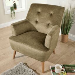 Home Source Arta Accent Chair Armchair Occasional Sofa Modern Upholstered Seating in Green - thumbnail 3