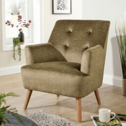 Home Source Arta Accent Chair Armchair Occasional Sofa Modern Upholstered Seating in Green