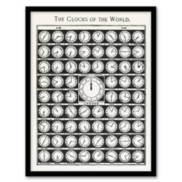 Artery8 The Clocks of the World from Medicology 1910 Framed Wall Art Print in White - Size: A4 - thumbnail 1
