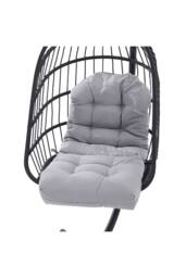 Living and Home 110cm W x 48cm D Light Grey Garden Swing Seat Cushion - Size: 110 cm W x 48 cm D - thumbnail 3