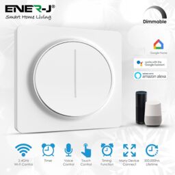 ENER-J Smart Wi-Fi 1 Gang Dimmable Touch Switch Stepless Dimming in White - thumbnail 3