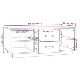 Berkfield Home Beautiful Coffee Table Black 100x50x41 cm Solid Wood Pine - Size: 100 x 50 x 41 cm - thumbnail 9