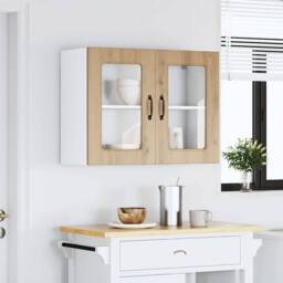 Berkfield Home with Shelf Wall-mounted Other with Storage with Door 7 pcs Black… in Brown