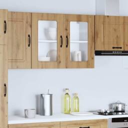 Berkfield Home with Shelf Wall-mounted Other with Storage with Door 7 pcs Black… in Brown - thumbnail 4
