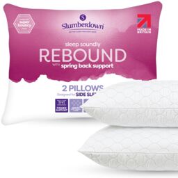 Slumberdown 2 Pack Sleep Soundly Rebound Firm Support Side Sleeper Pillows in White - thumbnail 1